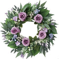 Artificial Purpler Rose Wreath Realistic Flower Wedding Party Inside