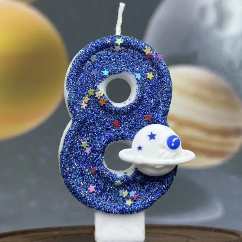 Boys Space Universe Birthday Number Candle Cake Topper Cake Topper Zpaxo 8