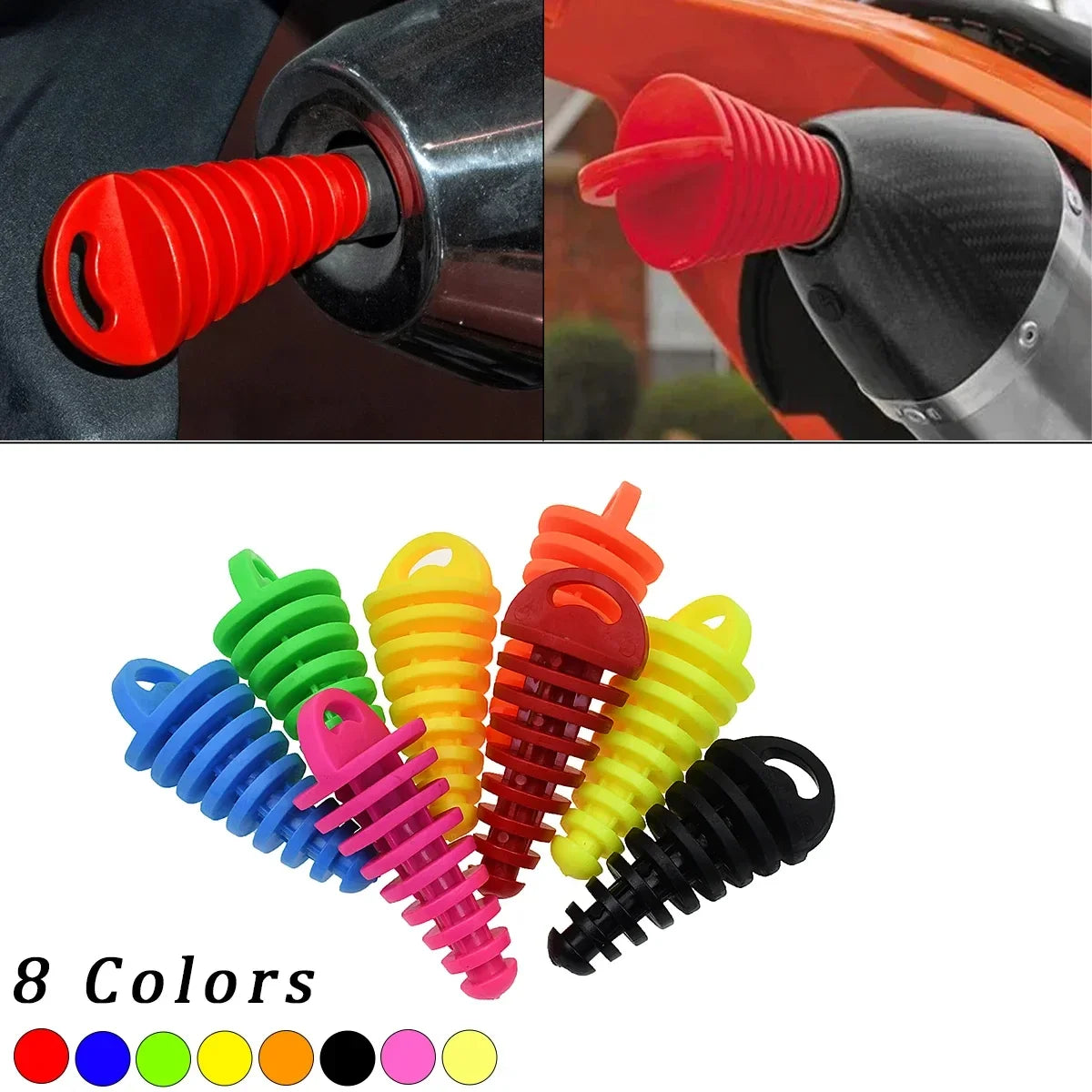 Motorcycle ATV Exhaust Pipe Plug Tailpipe PVC Air Bleeder Plug Wash Plug Pipe Protector For KTM Yamaha Honda Kawasaki Suzuki etc Zpaxo
