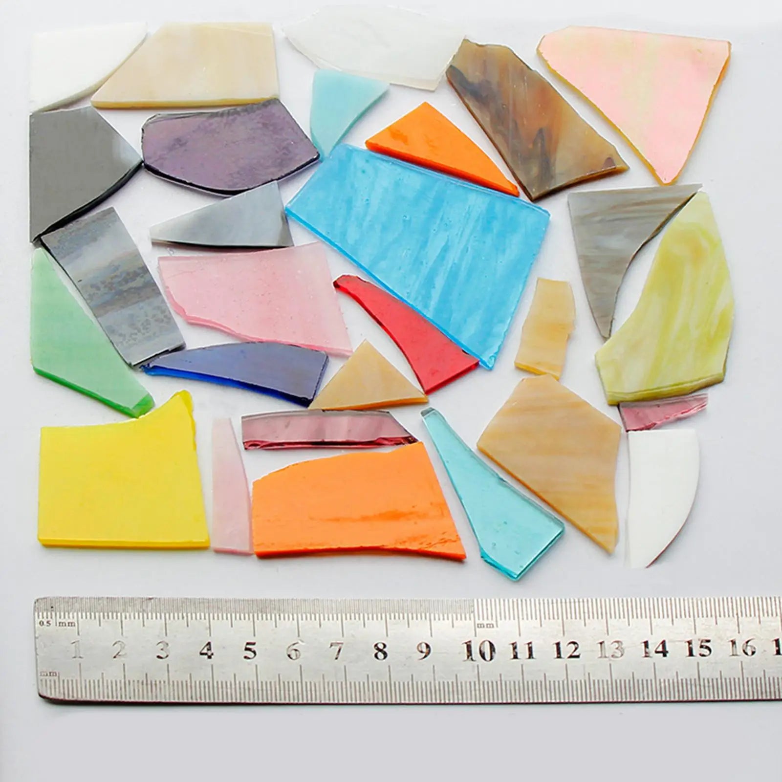 Mosaic Glass Pieces DIY Stained Glass Tiles Assorted Size Flowerpots Irregular Zpaxo