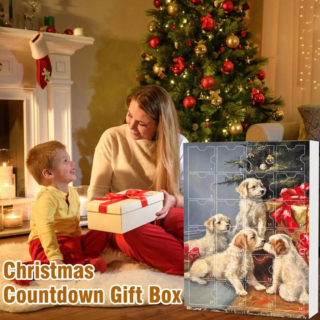 Dog Christmas Countdown Calendar 24 Days Acrylic Ornaments Drinking