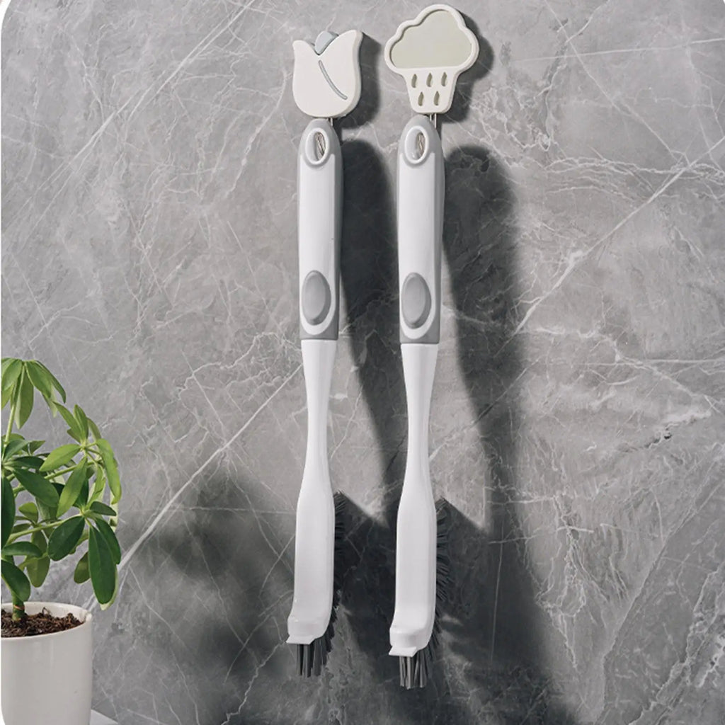 Bathroom Cleaning Brush Crevice Scrubber Non-slip Handle Floor Tile