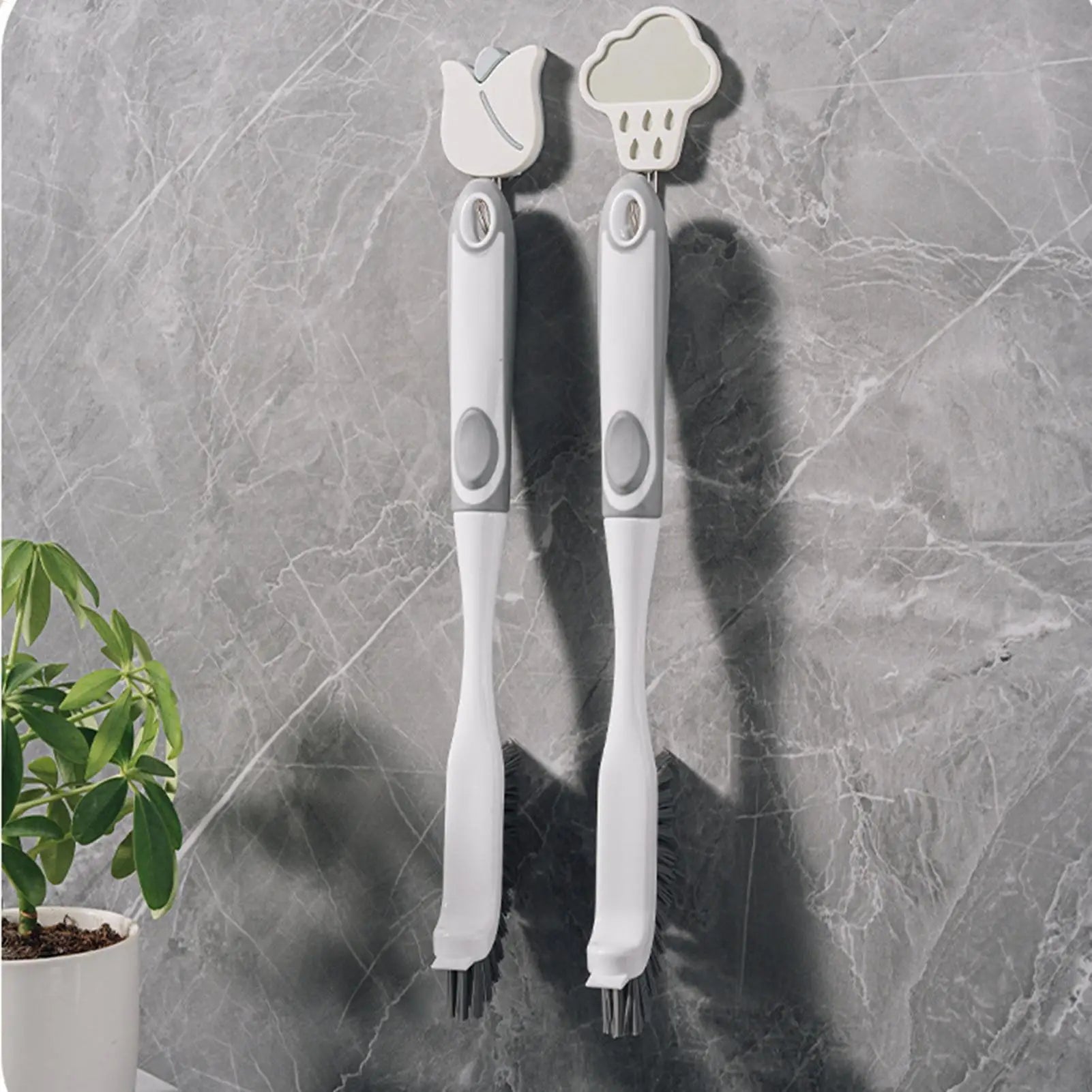 Bathroom Cleaning Brush Crevice Scrubber Non-slip Handle Floor Tile