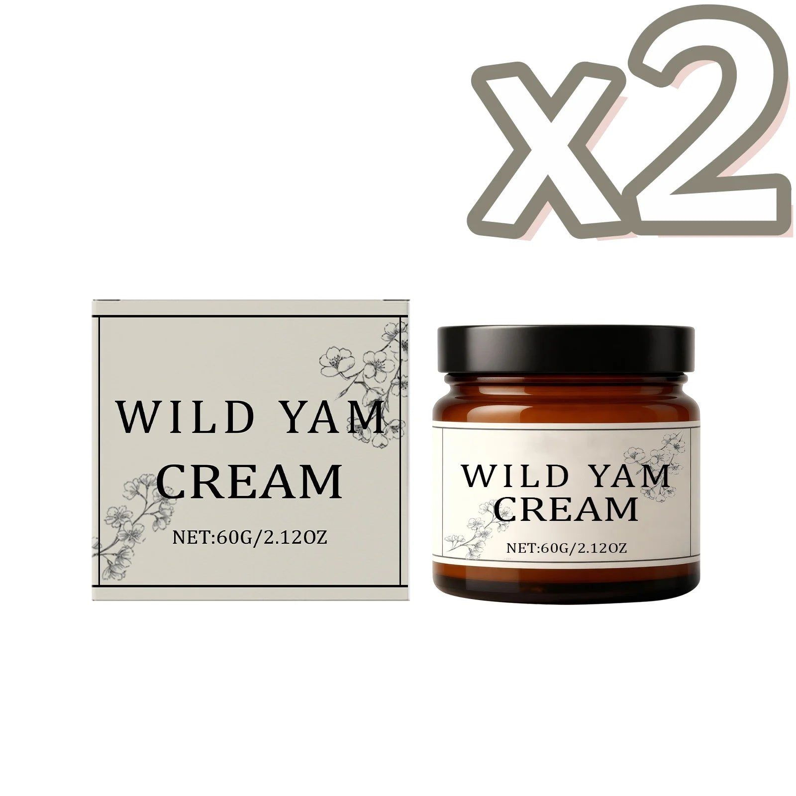 Wild Yam Cream for Menopause Relief & Hormone Balance – 60g Menopause Body Cream Zpaxo 60g Boxed x 2