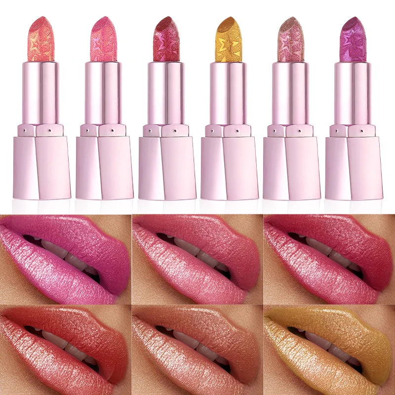 Glitter Lip Balm Long-lasting Waterproof Sparkling Pearl Finish Zpaxo