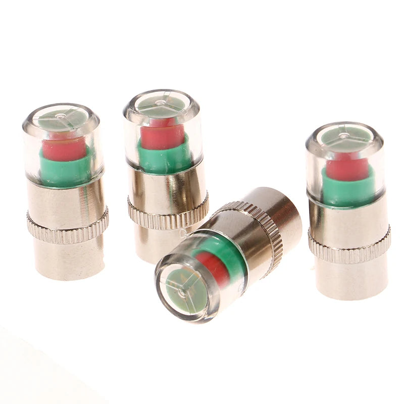 2 Car Bike Tire Pressure Indicator Gauge Alert Monitoring Valve Cap