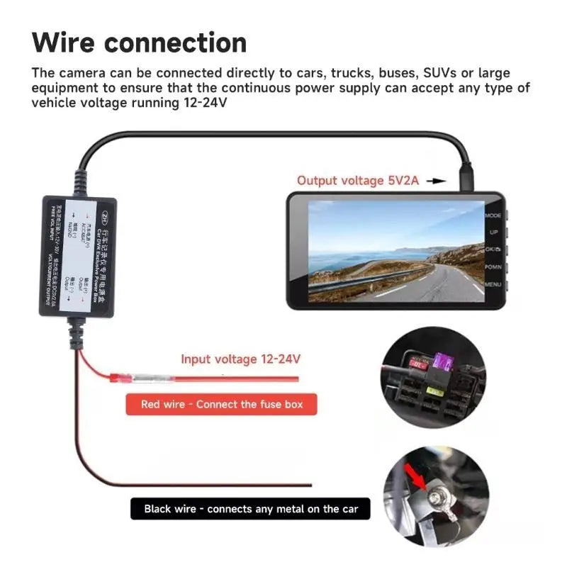 Waterproof 12V/24V to 5V 2A Converter DC-DC Step Down Module Power Adapter for Car Dash Cams, GPS Devices and Phones Zpaxo