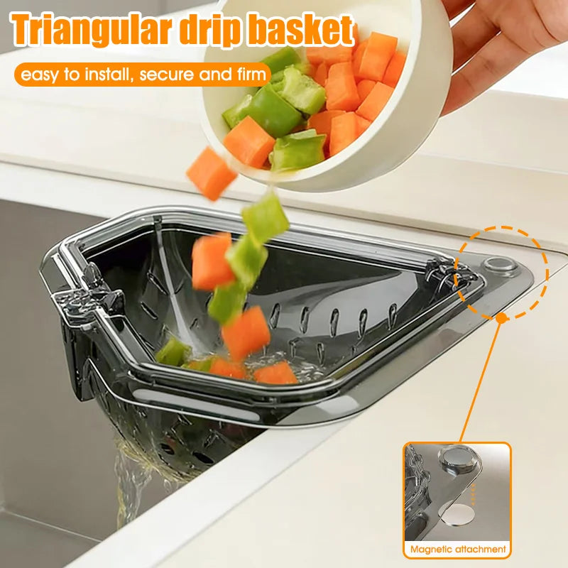Separate Anti-leak Sink Triangle Basket Suction Cup Fruit Vegetable