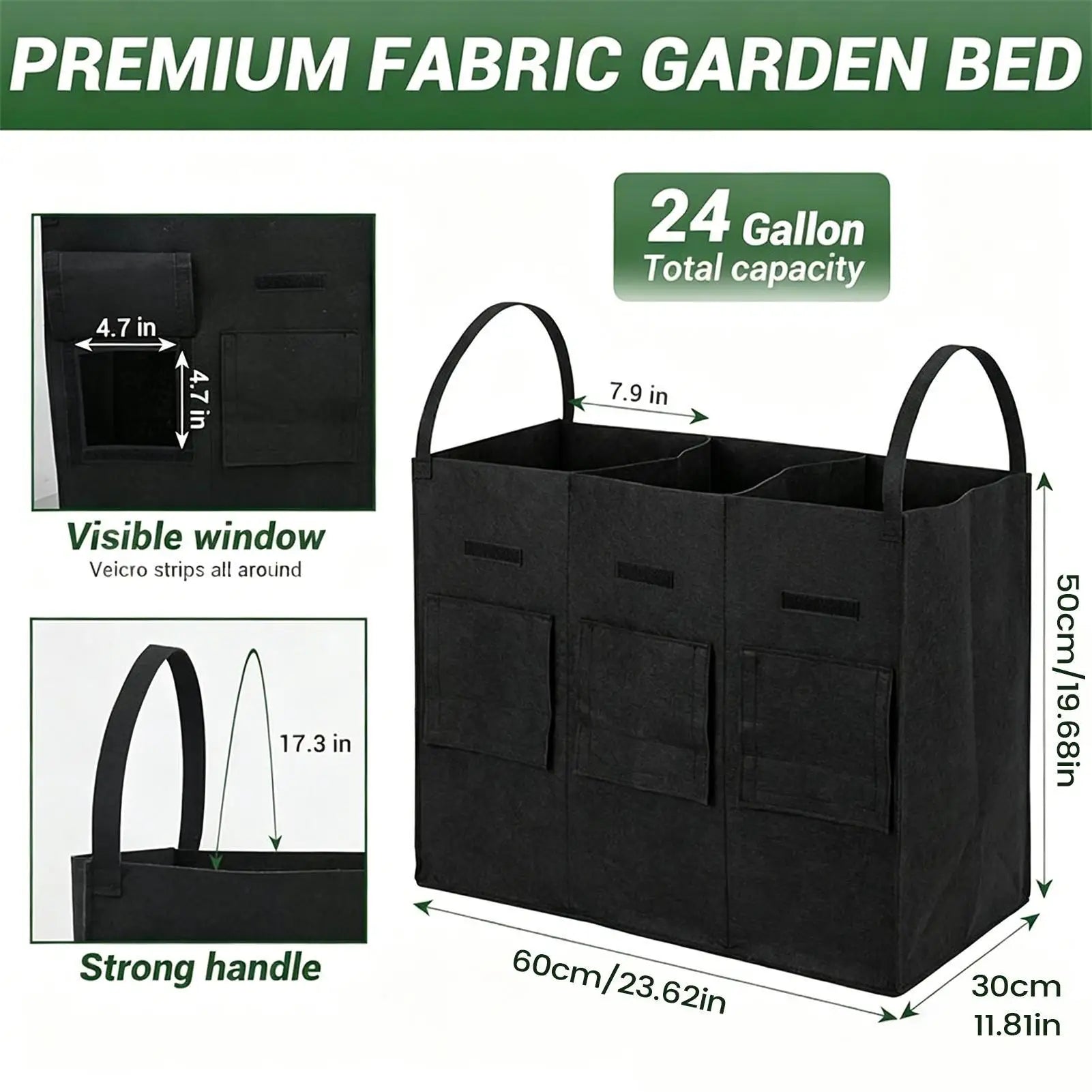 Grow Bags Breathable Potato Growing Container with Handles Vegetable Growing Bags for Home Garden Backyard Terrace Courtyard Zpaxo