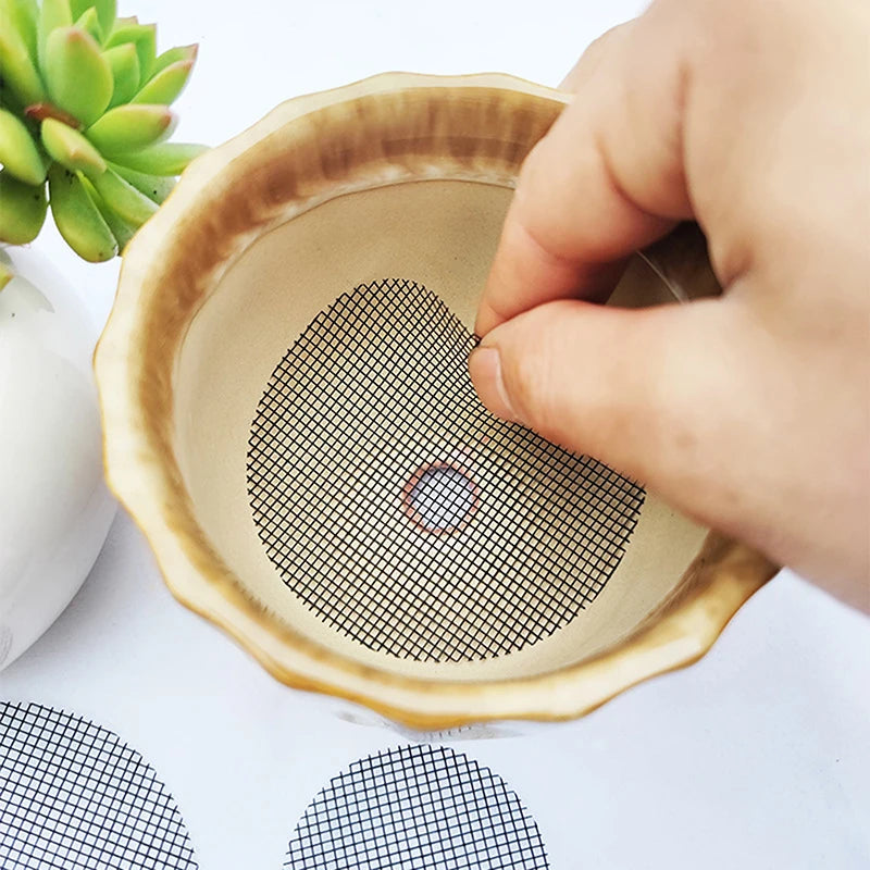 50pcs For Pot Bottom Prevent Soil Loss Bonsai Flower Plant Gardening Tools Pot Hole Mesh Pad Grid Round Drainage Hole Screen Zpaxo