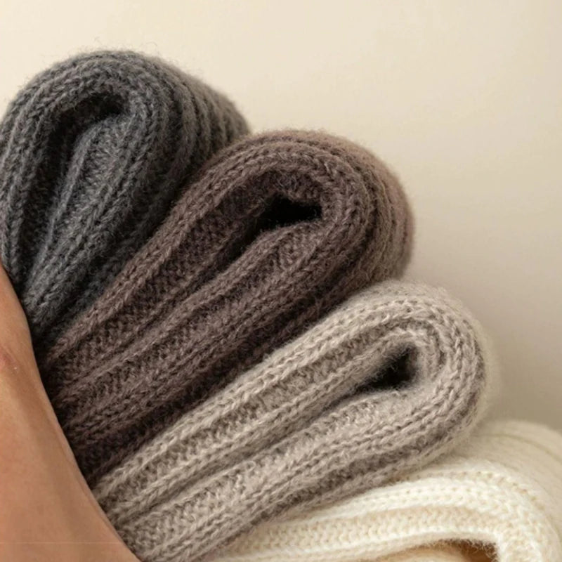 Y2k Winter Leg Warmers Fluffy Knitted Gothic Lolita Knit Long Socks