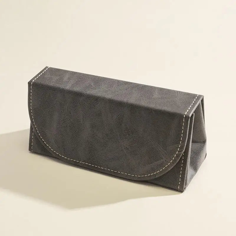Premium PU Large Capacity Men's Eyeglass Case Shockproof Portable Zpaxo Gray