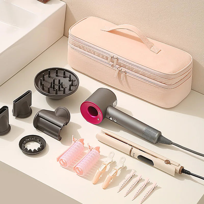 Hair Dryer Storage Bag, Hand-held Curling Iron, Straight Board Multifunctional Travel Makeup Bag, Organizing Protective Cover Zpaxo
