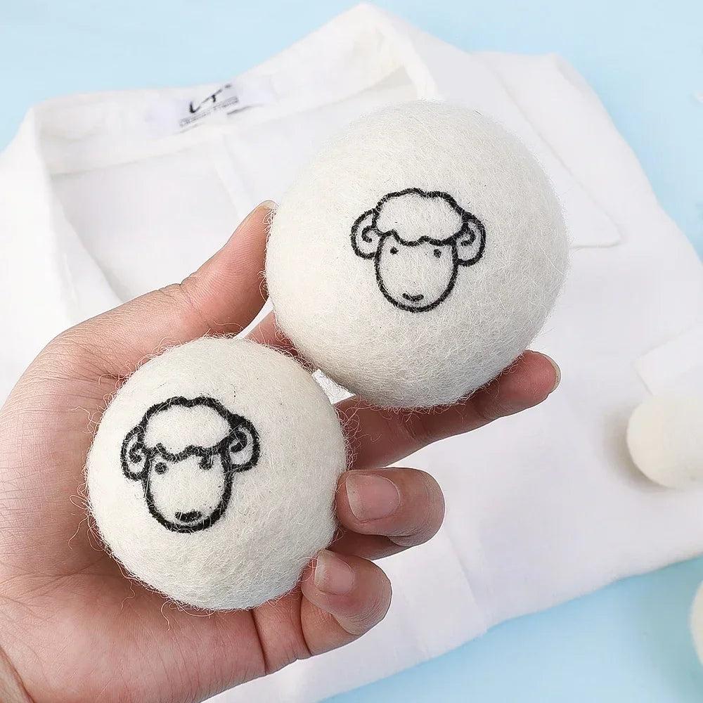 Reusable Wool Dryer Balls Clothes Softener Laundry Fleece Ball Home
