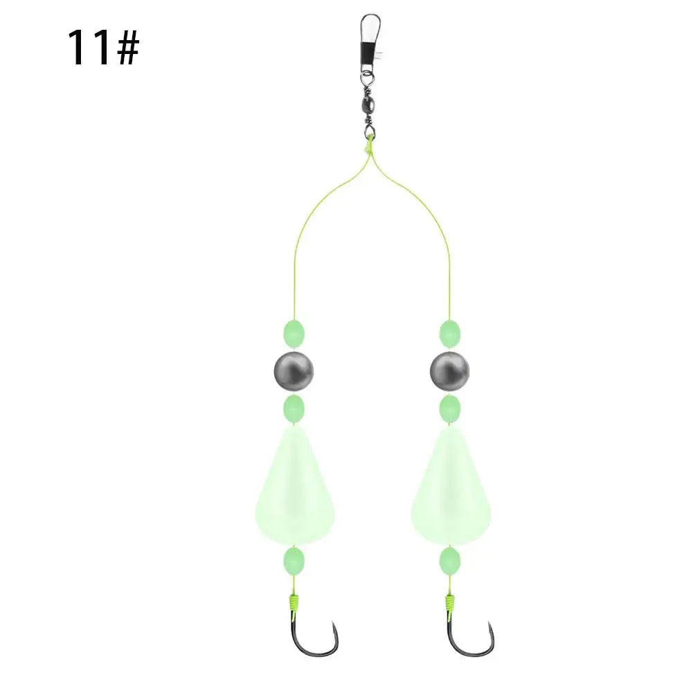 Double Hook Carp Hair Rigs – Glow Night Float | Ready Made Carp Fishing Rig Zpaxo 11 size