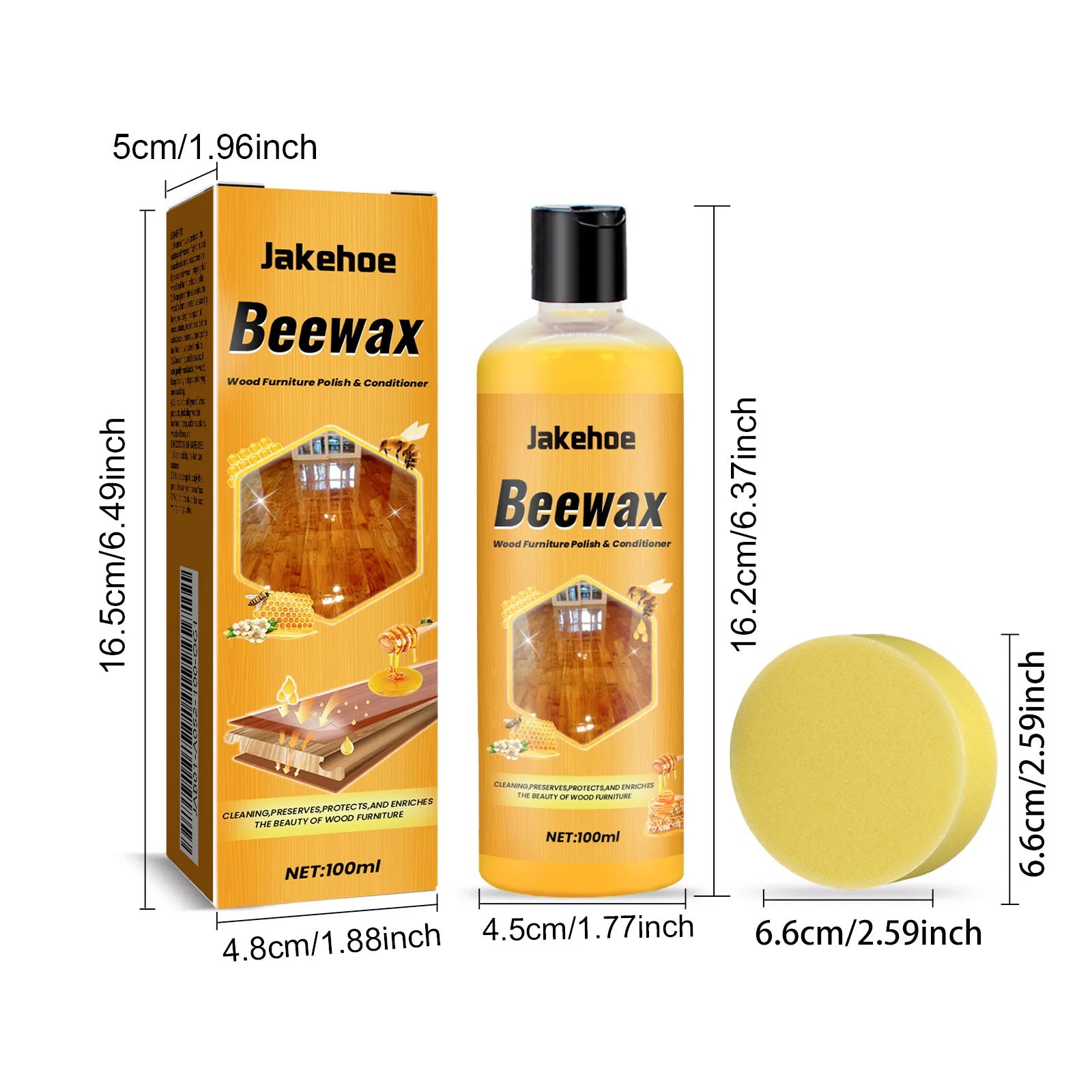 JAKEHOE Beeswax Wood Floor Cleaner, Polish & Protector 100ml Wood Floor Polish Zpaxo 100ml boxed