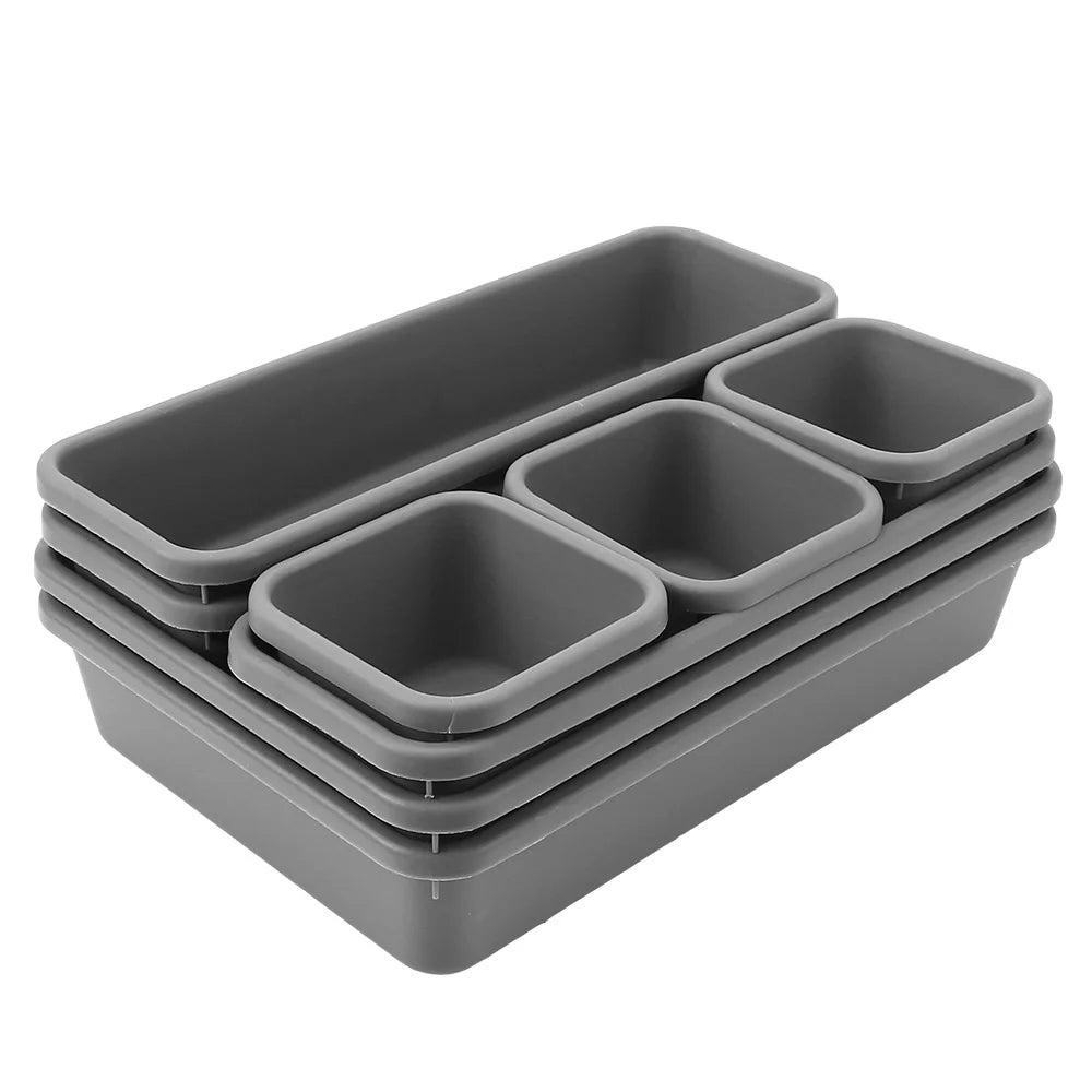 Make Up Organizer Box Storage Drawer Closet Cover Kitchen Bathroom Zpaxo Light gray