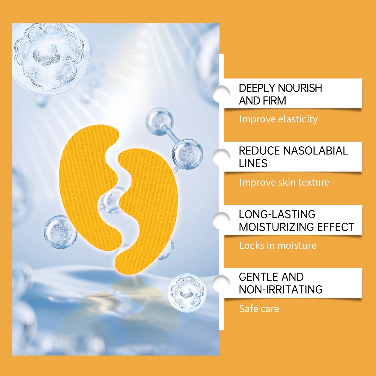 Hyaluronic Wrinkle Removal Patch Anti-Aging Gel Mask 10pcs Anti-Aging Face Patch Zpaxo