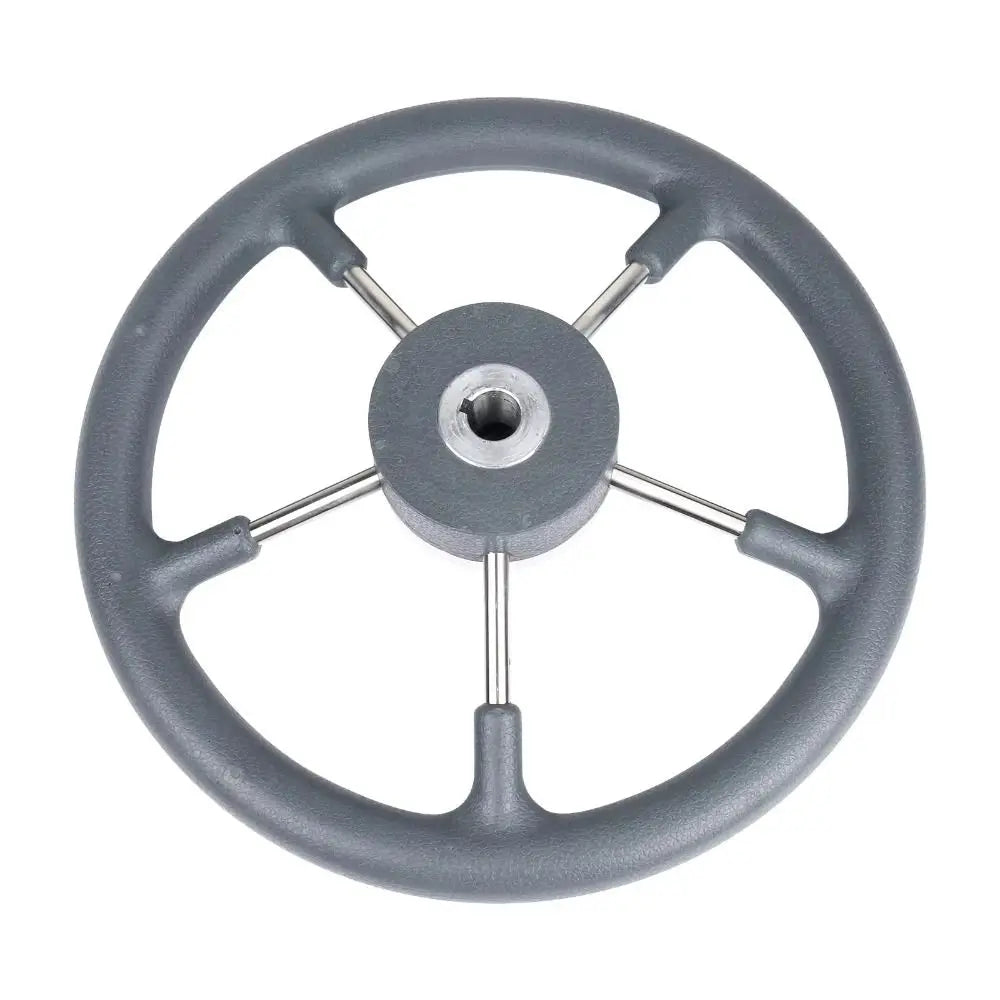 Stainless Steel Boat Steering Wheel 5-Spoke Design Polished Marine Steering Wheel Anti-Skid Black Foam Grip Yacht Accessories Zpaxo