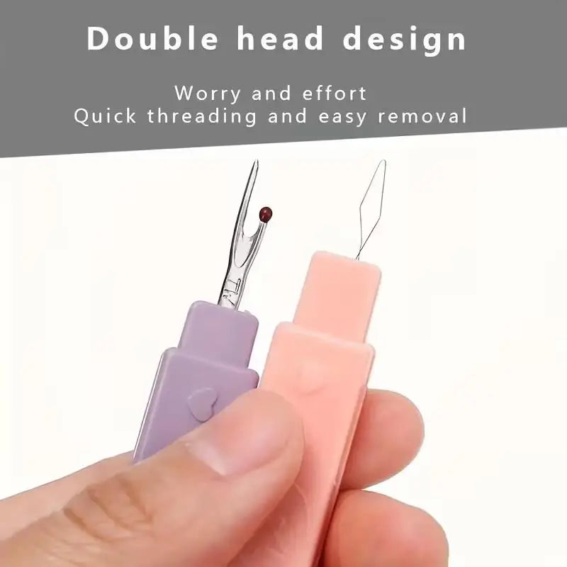2pcs Dual-Purpose Needle Threader & Thread Picker, Portable with Case, Easy-to-Use for Seniors Zpaxo
