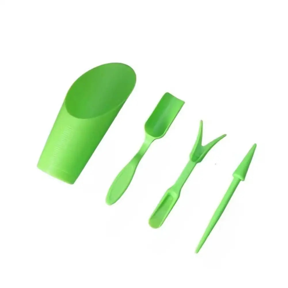 4-Piece Mini Garden Tool Set for Succulents & Potted Plants Mini Garden Tool Set Zpaxo green