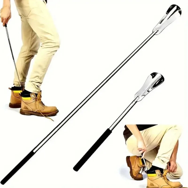 Retractable Stainless Steel Shoe Horn | Long Handle for Elderly Retractable Shoe Horn Zpaxo