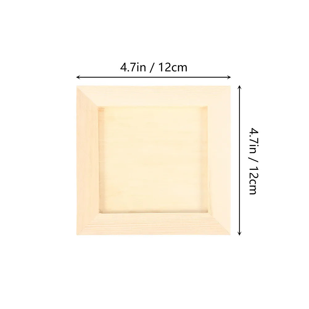 Kids DIY Wooden Picture Frames Blank Unfinished Clay Painting Craft