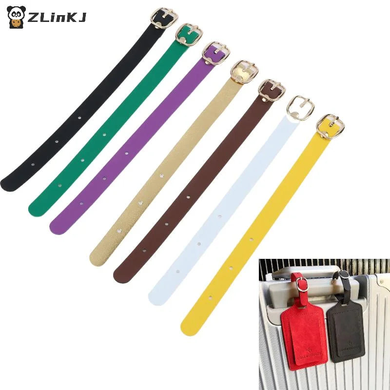 ▶1Pcs PU Luggage Tag Straps Alloy Buckles Waterproof Luggage Tag Strap Ultra Light Wear-resistant For Travel Business Trip Zpaxo