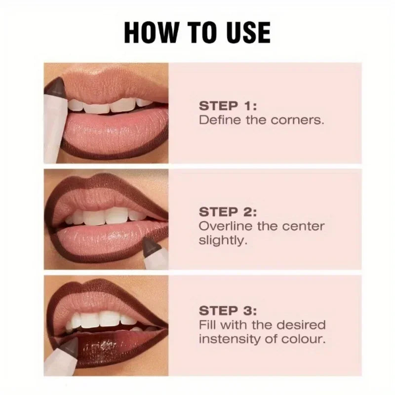 Matte Lipstick Pen, Moisturizing, Long-Lasting Lip Liner, Non-Stick Cup, Lipstick, Lip Color in Pink, Brown & Red Zpaxo