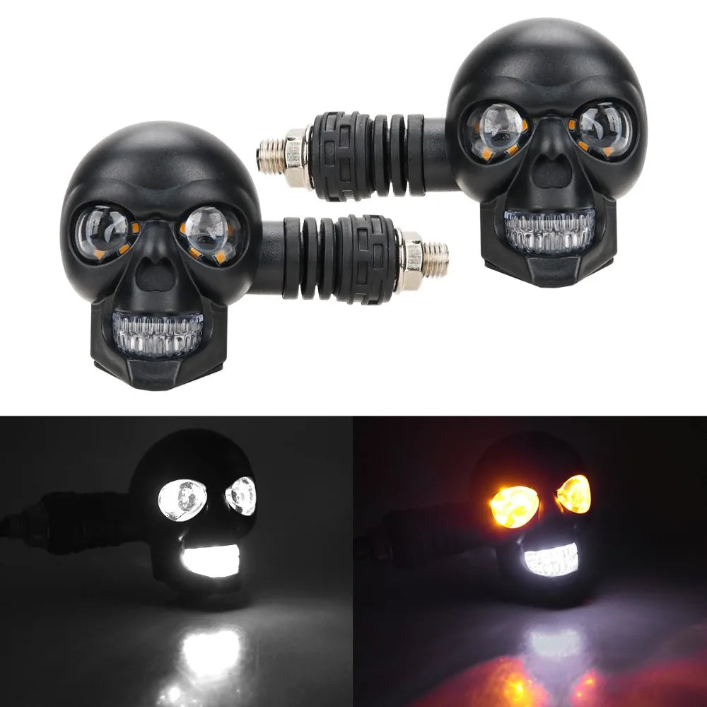 Universal Fit Motorcycle Turn Signal Lights Dual Light DC 12V Zpaxo White Yellow Light