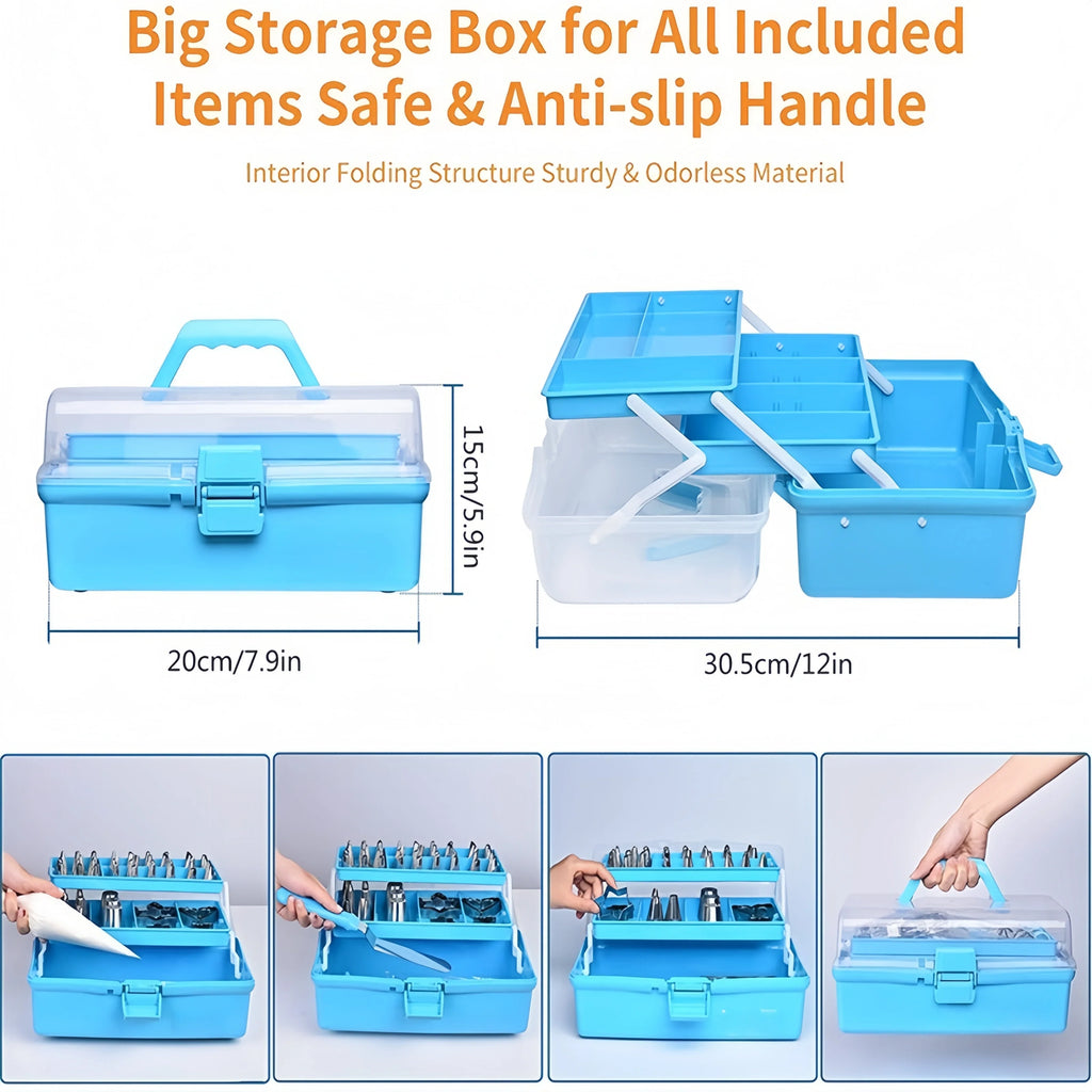 Complete Cake Decorating Organizer Storage Case Stainless Steel Zpaxo