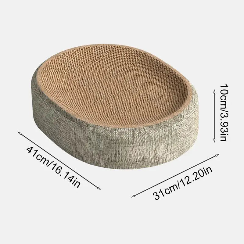 Oval Shaped Scratch Pad Cats Sisal Scratching Cat Bed Multipurpose