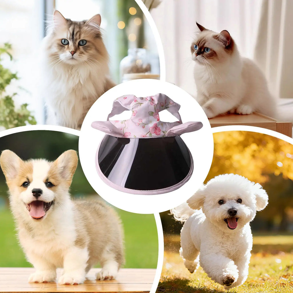 Summer Pet Cat Sun Hat With Ear Holes Dogs Sunscreen Hat Cute Adjustable Dog Fisherman Hat Pet Summer Caps Cat Pet Supplies Zpaxo