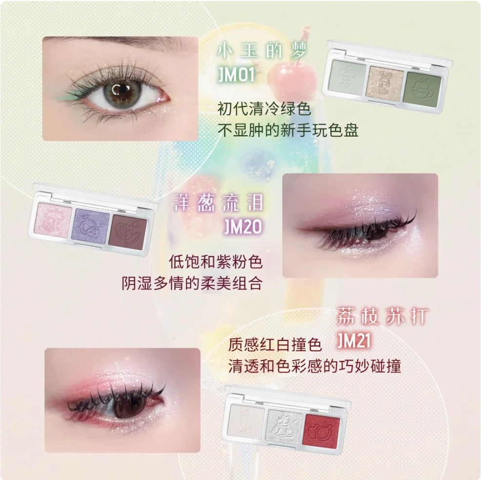 LEEMEMBER 3 Colors Eyeshadow Palette / MOMO N DREAMCORE Monochrome EYESHADOW 1.8GMatte Shimmer Makeup Cosmetics Zpaxo