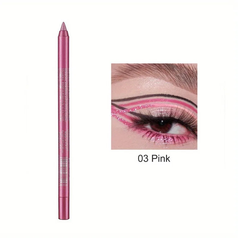 Waterproof Black Brown Eyeliner Gel Pencil Matte Smooth Eye Shadow Highlighter Pens Non-Smudge Easy Wear Eyeliner Pen Makeup Zpaxo 03