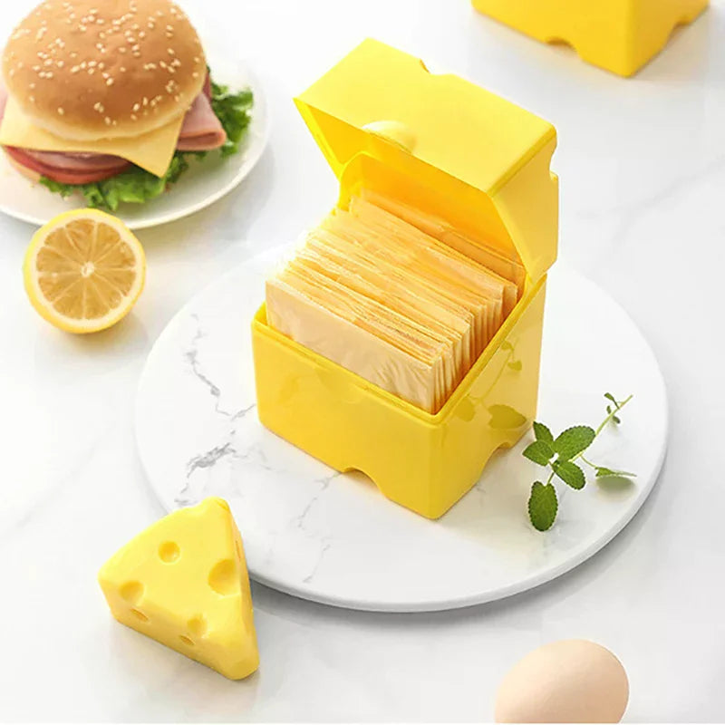 Kitchen Accessories Plastic Cheese Shaped Refrigerator Slice Cheese Storage Box Kitchen Gadgets Cheese Storage Container Zpaxo
