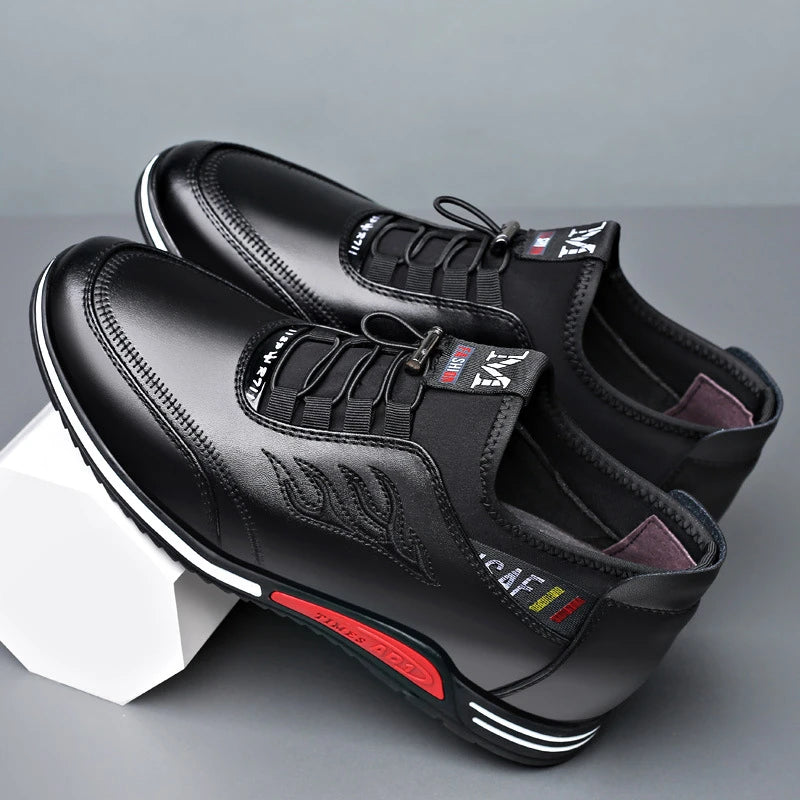 Invisible Inner Height Increase Youth Leather Shoes Men's Zpaxo
