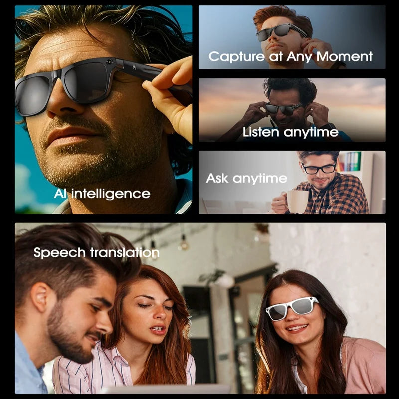 4K HD Color Changing AI Smart Glasses Chat GPT 100MP Camera Bluetooth Call Voice Assistant Control Smart Glasses 2026 New Zpaxo