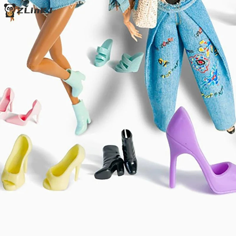 4 Pairs Doll Heels Ankle Boot Supermodel Similar Foot Shape Wearable Zpaxo