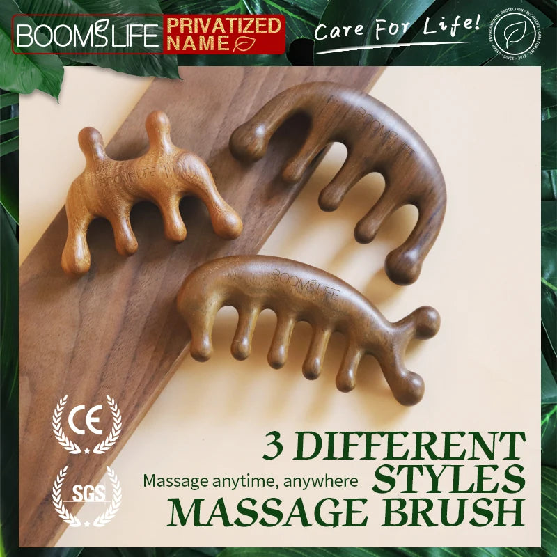 Sandalwood Nose and Face Facial Massager Comb Massage Hair Brush Women Spa Anti Cellulite Neck Skin Care Wooden Comb Beauty Tool Zpaxo