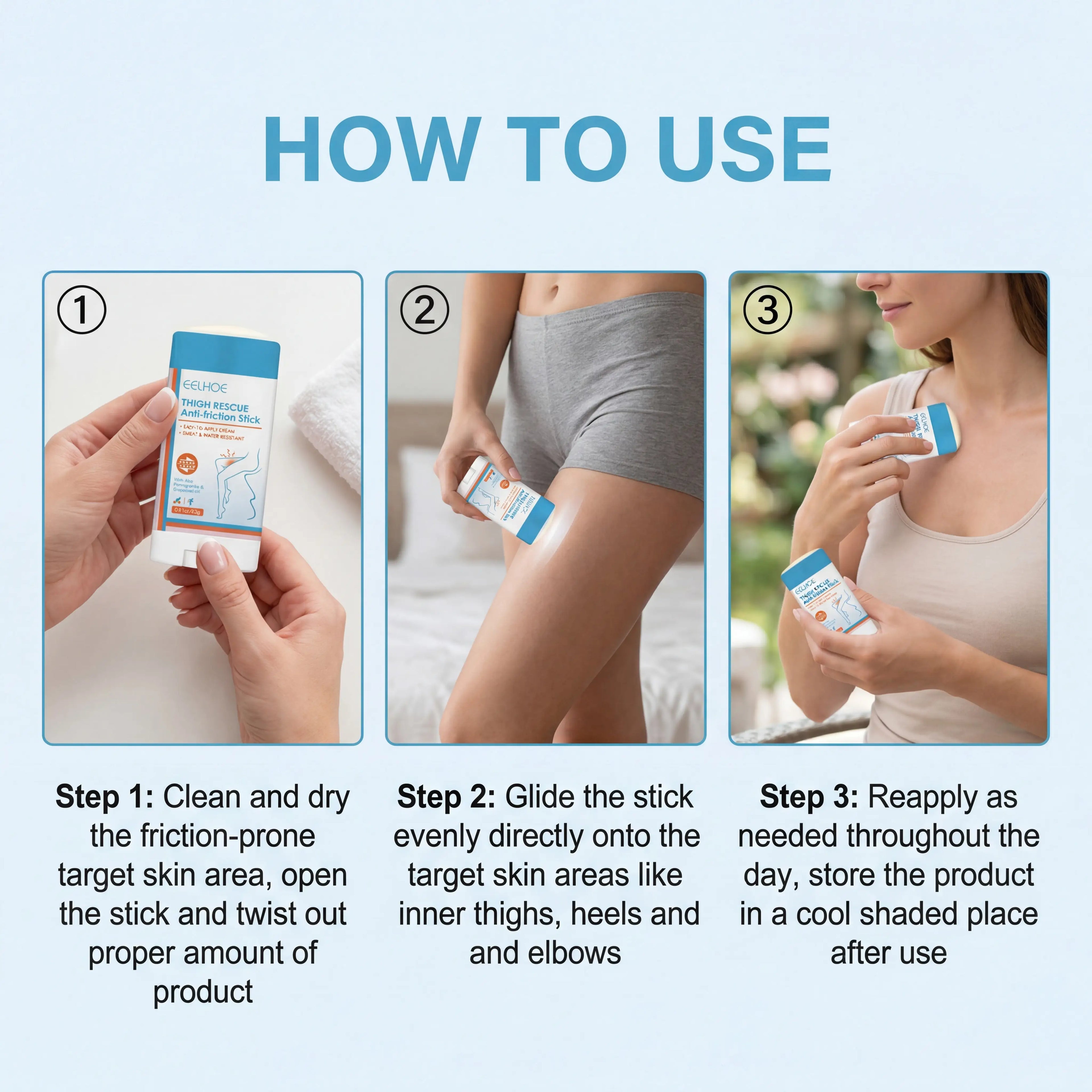 1/2/3/4/5Pcs Anti Chafing Stick Dry Skin Remedy Moisturizing Without Greasiness Gentle Nourishing Thigh Chafing Protection Zpaxo