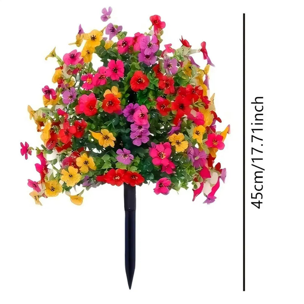 Artificial Flowers Outdoors UV Resistant Ground Stakes Realistic Fake
