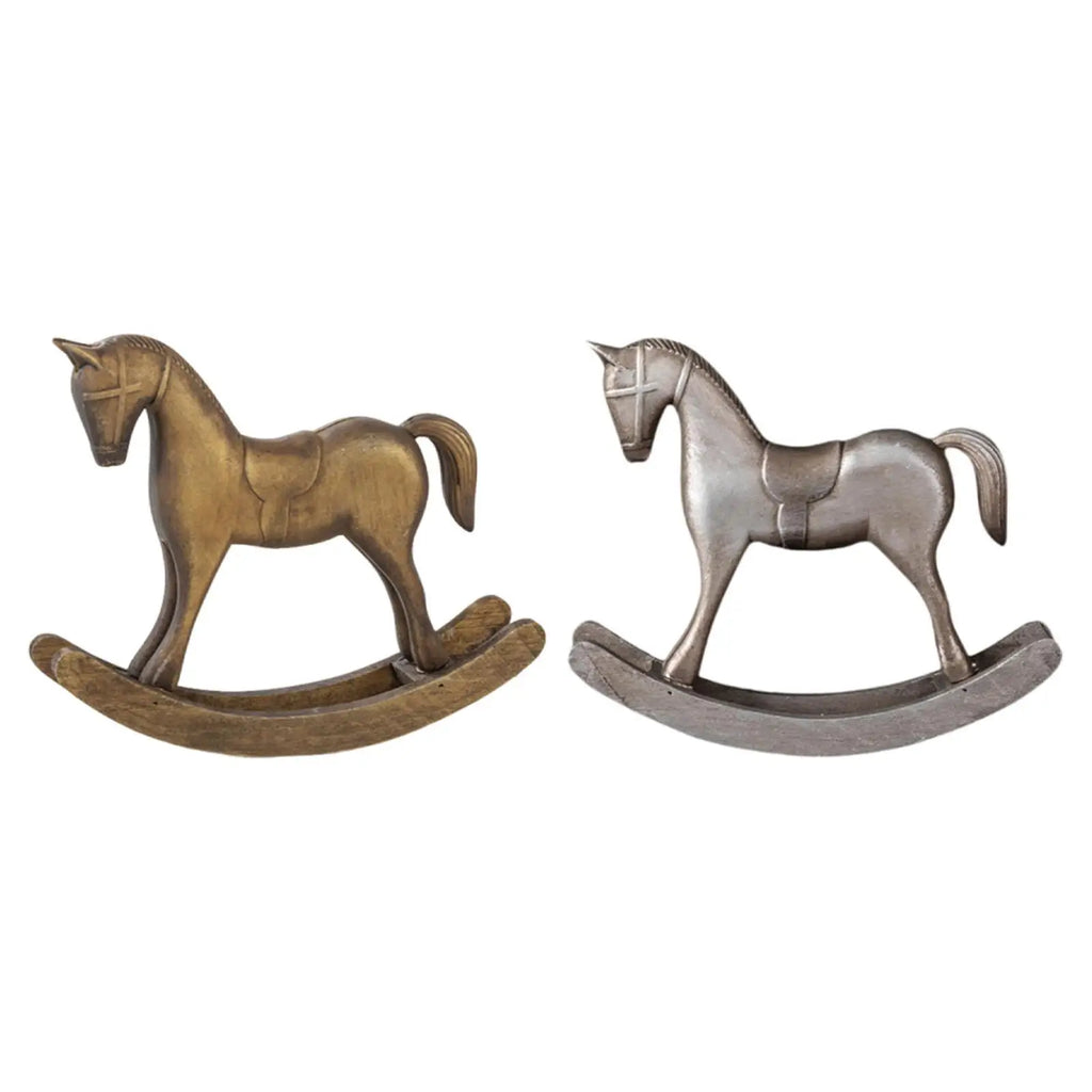 Wooden Rocking Horse Statue – Decorative Figurine for Home & Office Decorative Figurine Zpaxo