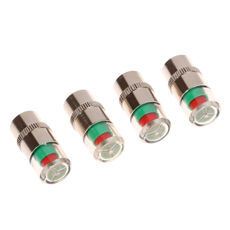 2 Car Bike Tire Pressure Indicator Gauge Alert Monitoring Valve Cap