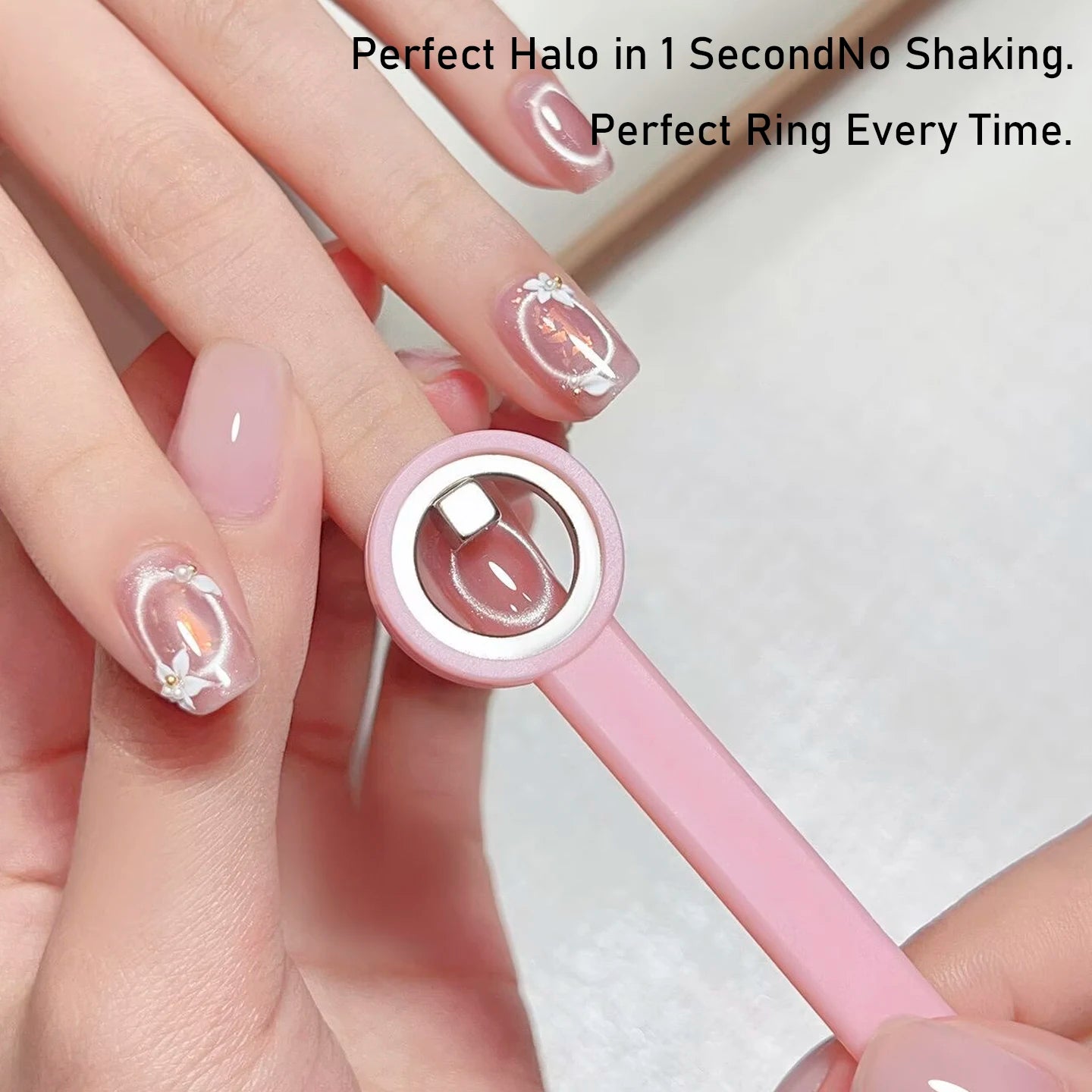Cat Eye Nail Magnet Ring Magnetic Tool with Handle for Cat Eye Gel Polish DIY Nail Art Manicure Tools Zpaxo