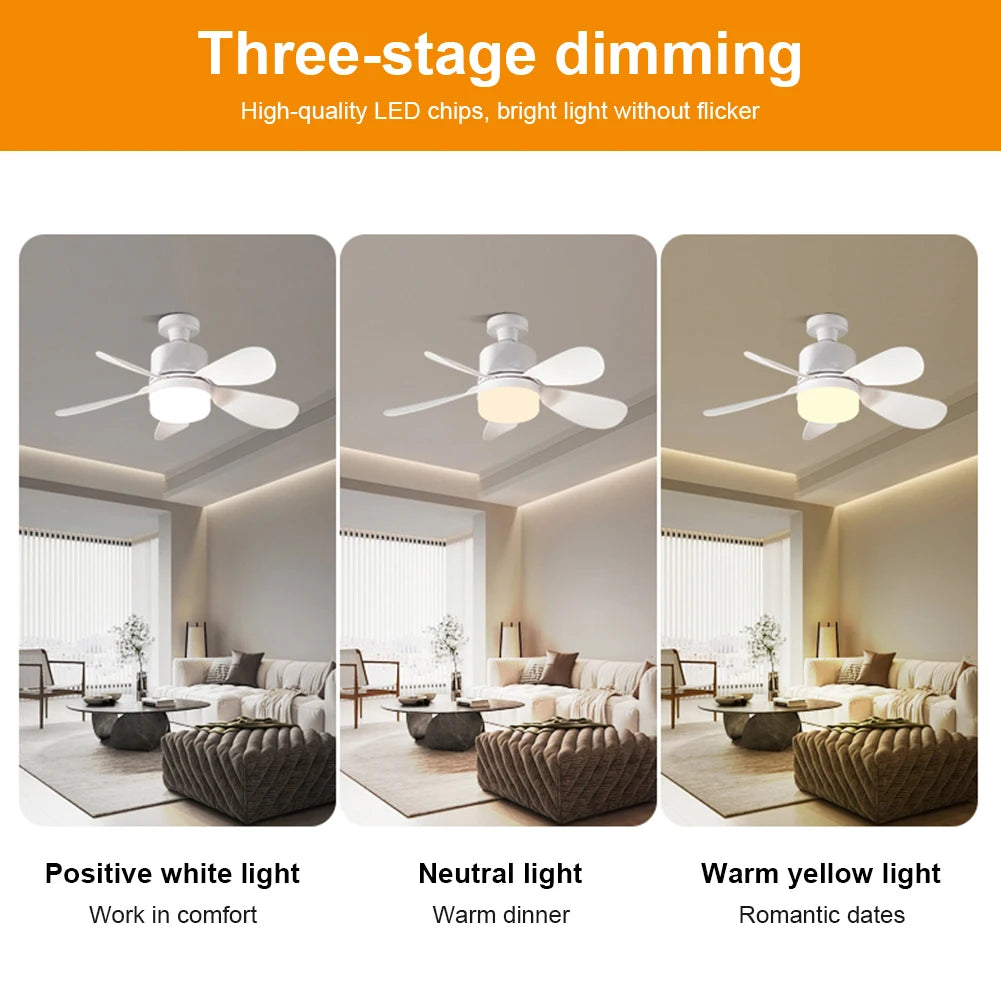 30W 40W Ceiling Fan Lights Remote Control Dimming LED Light E26 E27 Zpaxo