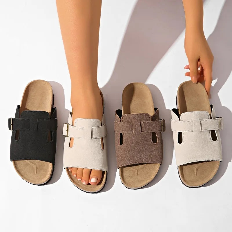 Fashion 2026 Women's Slippers Summer Adjustable Buckles Flat Sandals Zpaxo