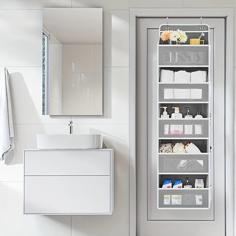5/4/2-Shelf Hanging Storage Organizer - Behind Door, Anti-Tilt, 5 Large Capacity Pockets, Suitable for Bedroom, Bathroom Zpaxo