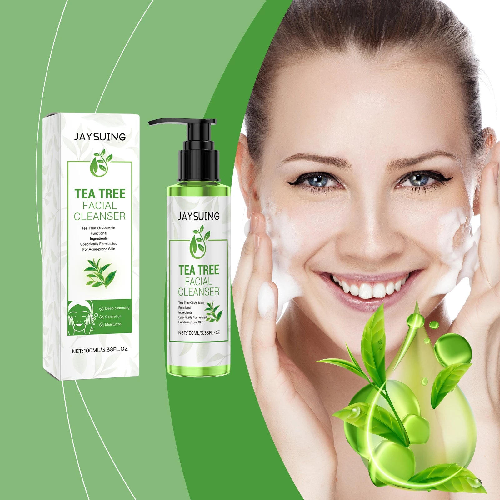 Tea Tree Cleansing Gel – Deep Clean, Exfoliate & Moisturize 100ml Facial Cleansing Gel Zpaxo