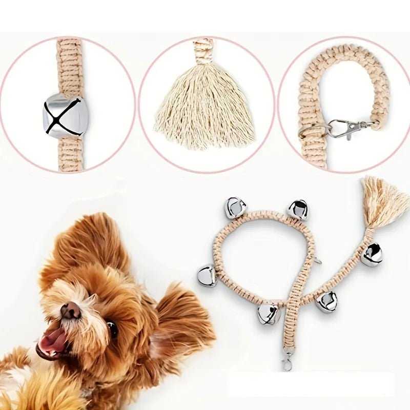 Dog Doorbell Hanging Training Bell Hand-woven Cotton Rope Out Alarm